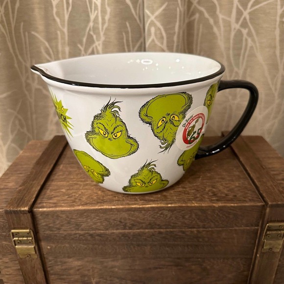 GRINCH XMAS CHRISTMAS HOLIDAY CERAMIC HOME DECOR KITCHEN COOK BAKE MIX BOWL NEW - Picture 7 of 7